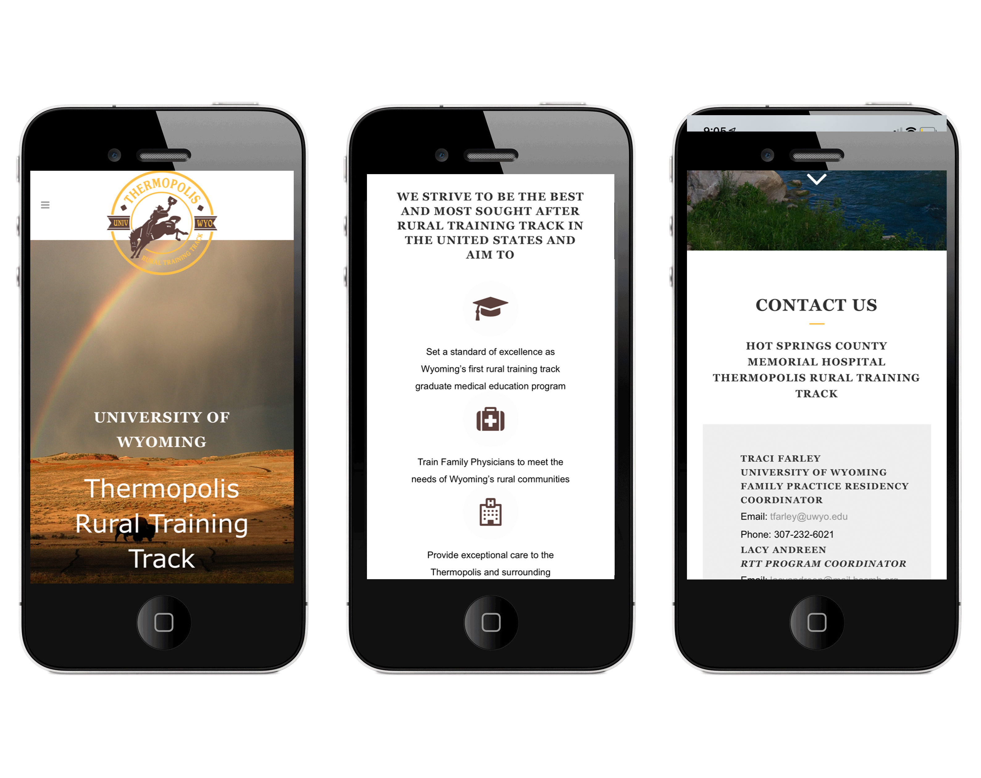 University of Wyoming Thermopolis Rural Training Track Med Program custom website design mobile